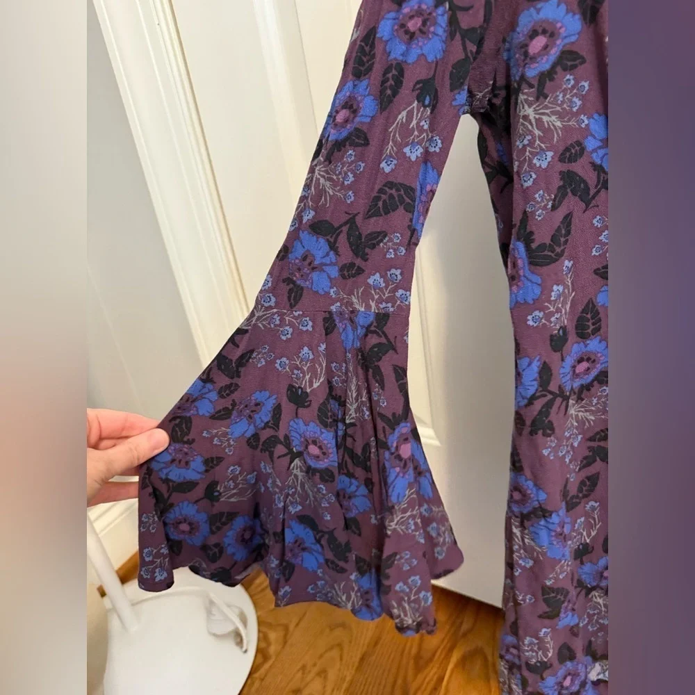 Free People Magic Mystery Tunic Plum Shirt Size XS